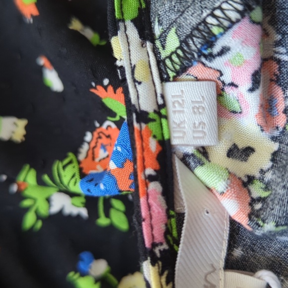 Boden Crew Neck Fit-and-Flare Dress Black, Wild Cluster - Picture 12 of 16